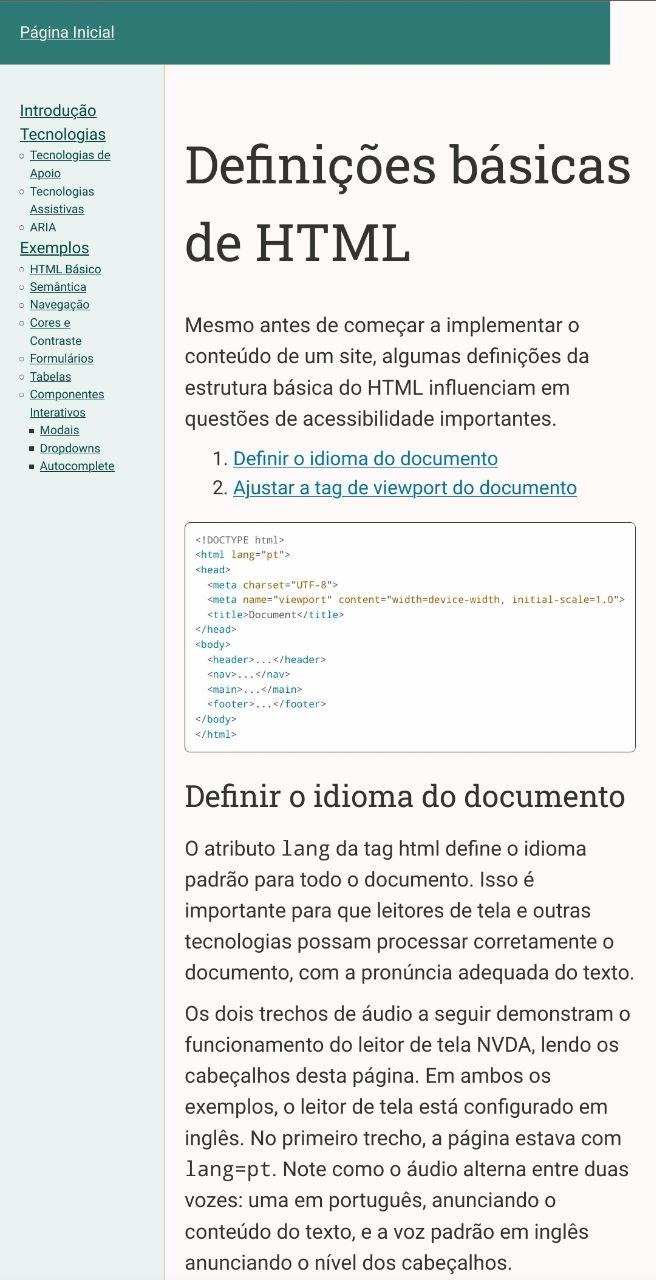 Página sem definição de viewport